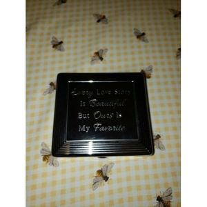 THINGS REMEMBERED BLACK VELVET LINED SILVER BOX - ENGRAVED
